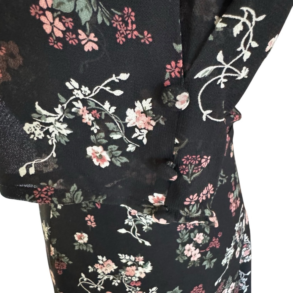 Reformation Bard Mini Dress in Jolene Black Floral Print size 6 - Picture 8 of 11